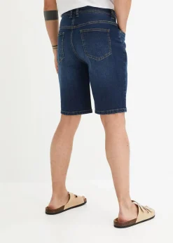 bonprix Jeans|Shorts|Stretch-Jeans-Bermuda, Regular Fit (2er Pack) blau denim+taupe twill