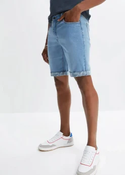 bonprix Jeans|Shorts|Stretch-Jeans-Bermuda, Regular Fit hellblau denim