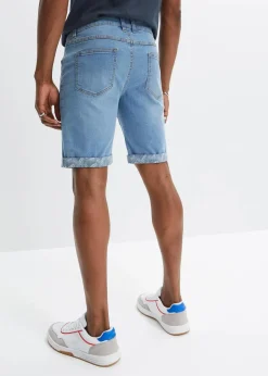 bonprix Jeans|Shorts|Stretch-Jeans-Bermuda, Regular Fit hellblau denim