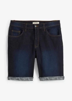 bonprix Große Größen|Shorts|Stretch-Jeans-Bermuda, Regular Fit dunkelblau denim