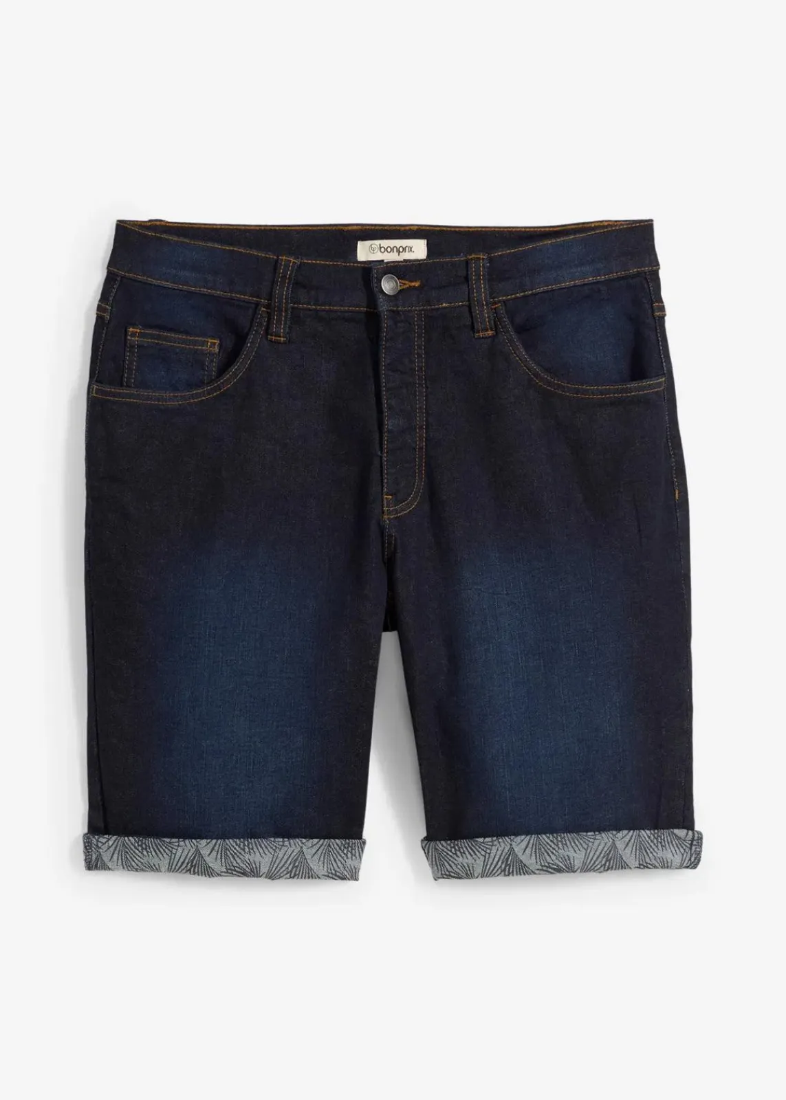 bonprix Große Größen|Shorts|Stretch-Jeans-Bermuda, Regular Fit dunkelblau denim