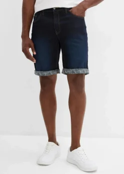 bonprix Große Größen|Shorts|Stretch-Jeans-Bermuda, Regular Fit dunkelblau denim