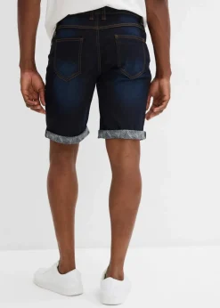 bonprix Große Größen|Shorts|Stretch-Jeans-Bermuda, Regular Fit dunkelblau denim