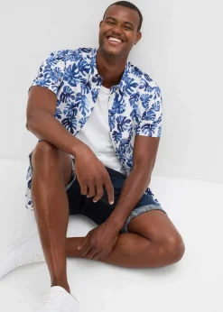 bonprix Große Größen|Shorts|Stretch-Jeans-Bermuda, Regular Fit dunkelblau denim