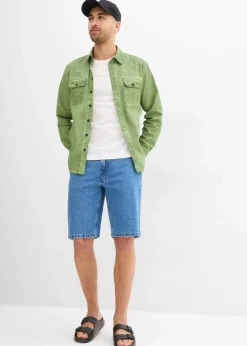 bonprix Jeans|Shorts|Stretch-Jeans-Bermuda, Relaxed Fit hellblau denim