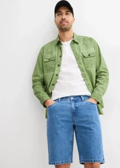 bonprix Jeans|Shorts|Stretch-Jeans-Bermuda, Relaxed Fit hellblau denim