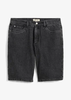 bonprix Große Größen|Shorts|Stretch-Jeans-Bermuda, Relaxed Fit schwarz denim