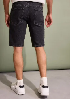 bonprix Große Größen|Shorts|Stretch-Jeans-Bermuda, Relaxed Fit schwarz denim