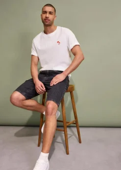 bonprix Große Größen|Shorts|Stretch-Jeans-Bermuda, Relaxed Fit schwarz denim