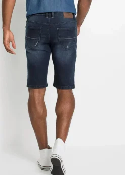 bonprix Große Größen|Shorts|Stretch-Jeans-Bermuda, Slim Fit dunkelblau denim