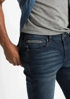 bonprix Große Größen|Shorts|Stretch-Jeans-Bermuda, Slim Fit dunkelblau denim