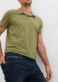 bonprix Jeans|Shorts|Stretch-Jeans-Bermuda, Slim Fit blau/beige