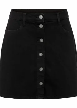 bonprix Bekleidung·Sportbekleidung|Röcke|Stretch-Jeansrock schwarz denim