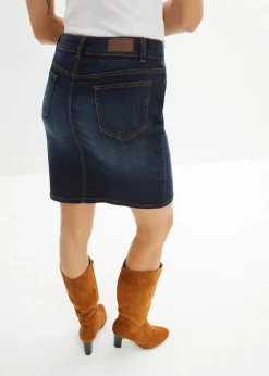 bonprix Bekleidung·Sportbekleidung|Röcke|Stretch-Jeansrock dunkelblau used