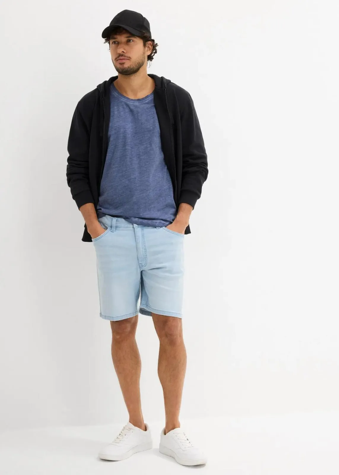 Stretch-Jeans-Shorts, Loose Fit extra weit|bonprix Outlet
