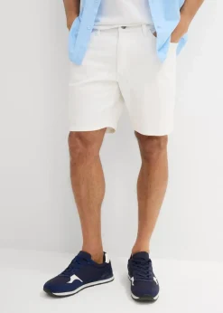 bonprix Große Größen|Shorts|Stretch-Jeans-Shorts, Loose Fit extra weit weiß twill