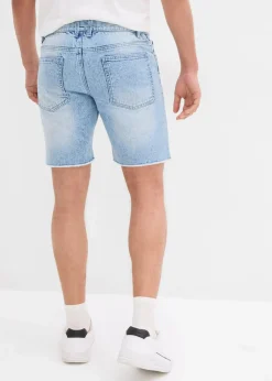 Stretch-Jeans-Shorts mit offenen Saumkanten, Relaxed Fit|bonprix Hot