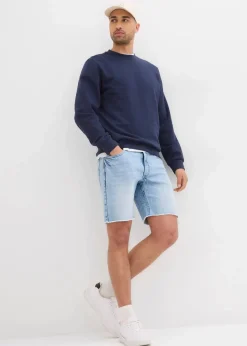 Stretch-Jeans-Shorts mit offenen Saumkanten, Relaxed Fit|bonprix Hot