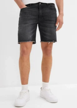 Stretch-Jeans-Shorts mit offenen Saumkanten, Relaxed Fit|bonprix New