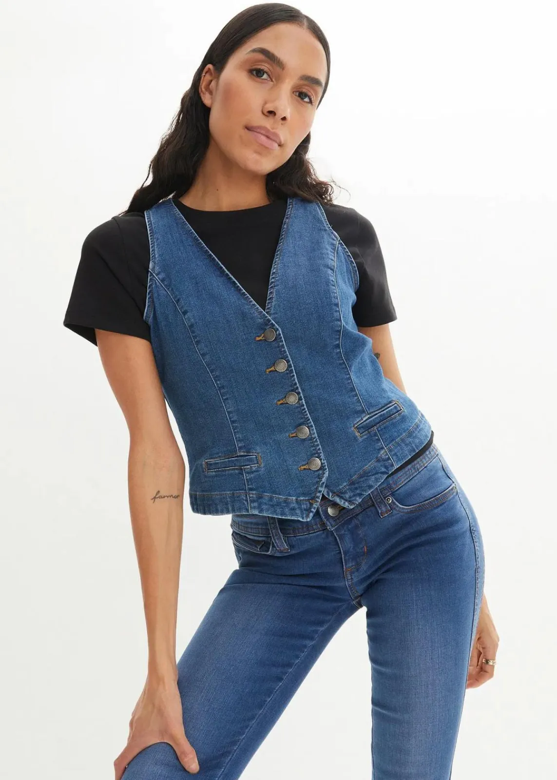 Stretch-Jeansweste|bonprix Outlet