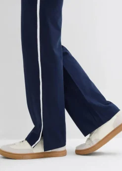 bonprix Bekleidung·Blusen & Tuniken|Bekleidung·Kleider|Stretch-Jogginganzug aus Baumwolle (2-tlg.Set) dunkelblau/weiß