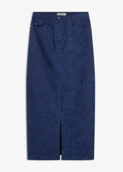 bonprix Röcke|Bekleidung·Sportbekleidung|Stretchrock aus Baumwolle dunkelblau/hellindigo paisley