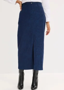 bonprix Röcke|Bekleidung·Sportbekleidung|Stretchrock aus Baumwolle dunkelblau/hellindigo paisley