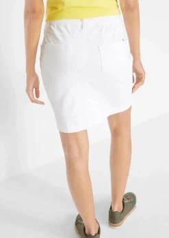 bonprix Röcke|Bekleidung·Sportbekleidung|Stretch-Rock mit Lycra-Anteil weiß