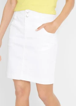 bonprix Röcke|Bekleidung·Sportbekleidung|Stretch-Rock mit Lycra-Anteil weiß