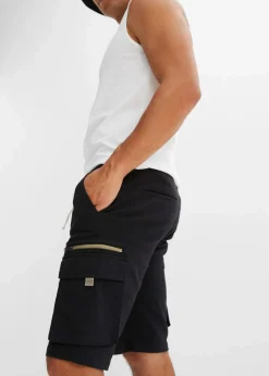 Stretch-Schlupf-Bermuda mit Cargotaschen, Regular Fit|bonprix Outlet