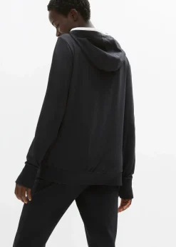bonprix Bekleidung·Blusen & Tuniken|Sweat|Stretch-Sweatjacke mit Baumwolle schwarz