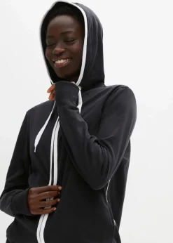 bonprix Bekleidung·Blusen & Tuniken|Sweat|Stretch-Sweatjacke mit Baumwolle schwarz