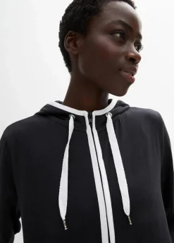 bonprix Bekleidung·Blusen & Tuniken|Sweat|Stretch-Sweatjacke mit Baumwolle schwarz
