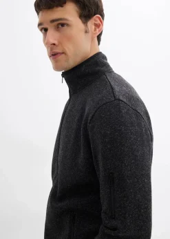 Strick-Fleecejacke mit praktischen Reißverschlusstaschen|bonprix Online