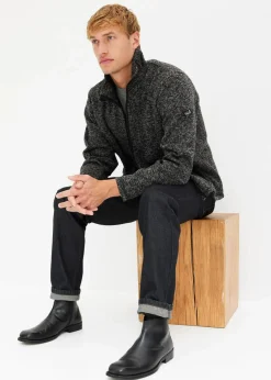 Strick-Fleecejacke mit Teddyfutter|bonprix Discount