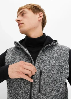 Strickfleece-Weste mit Kapuze|bonprix Sale
