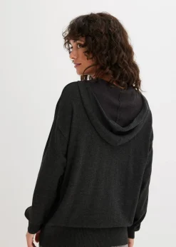 Strick-Hoodie mit Kängurutasche aus Viskose-Mix|bonprix New
