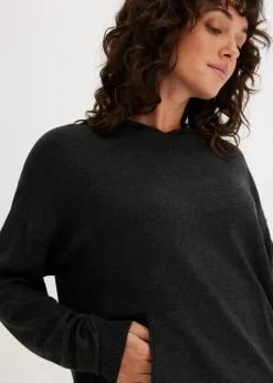 Strick-Hoodie mit Kängurutasche aus Viskose-Mix|bonprix New