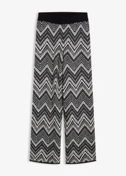 bonprix Zweiteiler & Sets|Strick-Hose schwarz/weiß