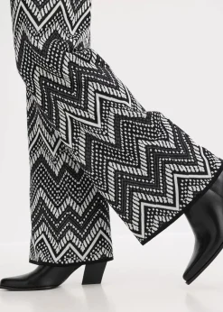 bonprix Zweiteiler & Sets|Strick-Hose schwarz/weiß