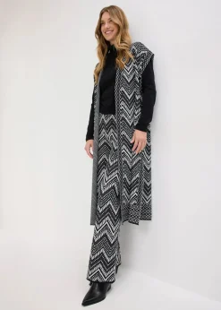 bonprix Zweiteiler & Sets|Strick-Hose schwarz/weiß