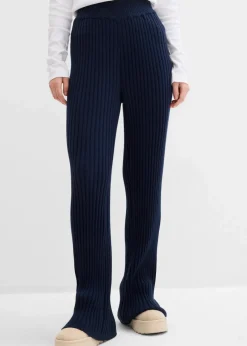 bonprix Hosen|Bekleidung·Kleider|Strickhose aus softem Viskose-Mix dunkelblau