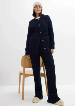 bonprix Hosen|Bekleidung·Kleider|Strickhose aus softem Viskose-Mix dunkelblau