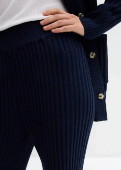 bonprix Hosen|Bekleidung·Kleider|Strickhose aus softem Viskose-Mix dunkelblau