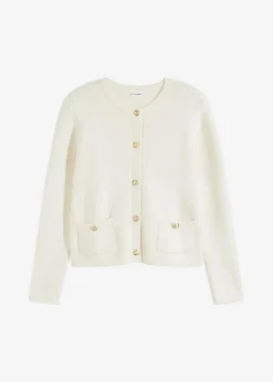 bonprix Bekleidung·Jeans|Pullover & Strickjacken|Strickjacke wollweiß