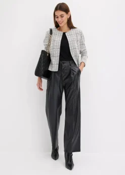 bonprix Bekleidung·Umstandsmode|Bekleidung·Jeans|Strickjacke aus Baumwoll-Mix schwarz/wollweiß