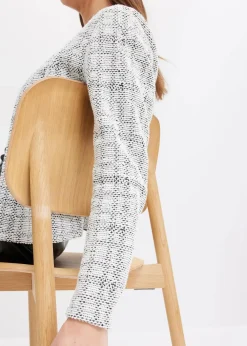 bonprix Bekleidung·Umstandsmode|Bekleidung·Jeans|Strickjacke aus Baumwoll-Mix schwarz/wollweiß