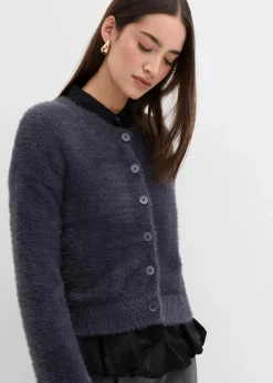 Strickjacke aus Federgarn-Viskose-Mix|bonprix