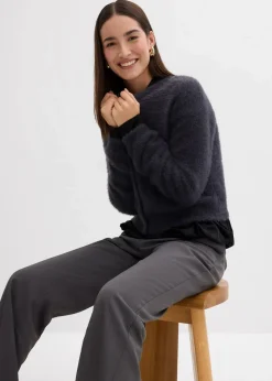 Strickjacke aus Federgarn-Viskose-Mix|bonprix