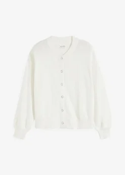 bonprix Bekleidung·Umstandsmode|Pullover & Strickjacken|Strickjacke aus reiner Baumwolle wollweiß